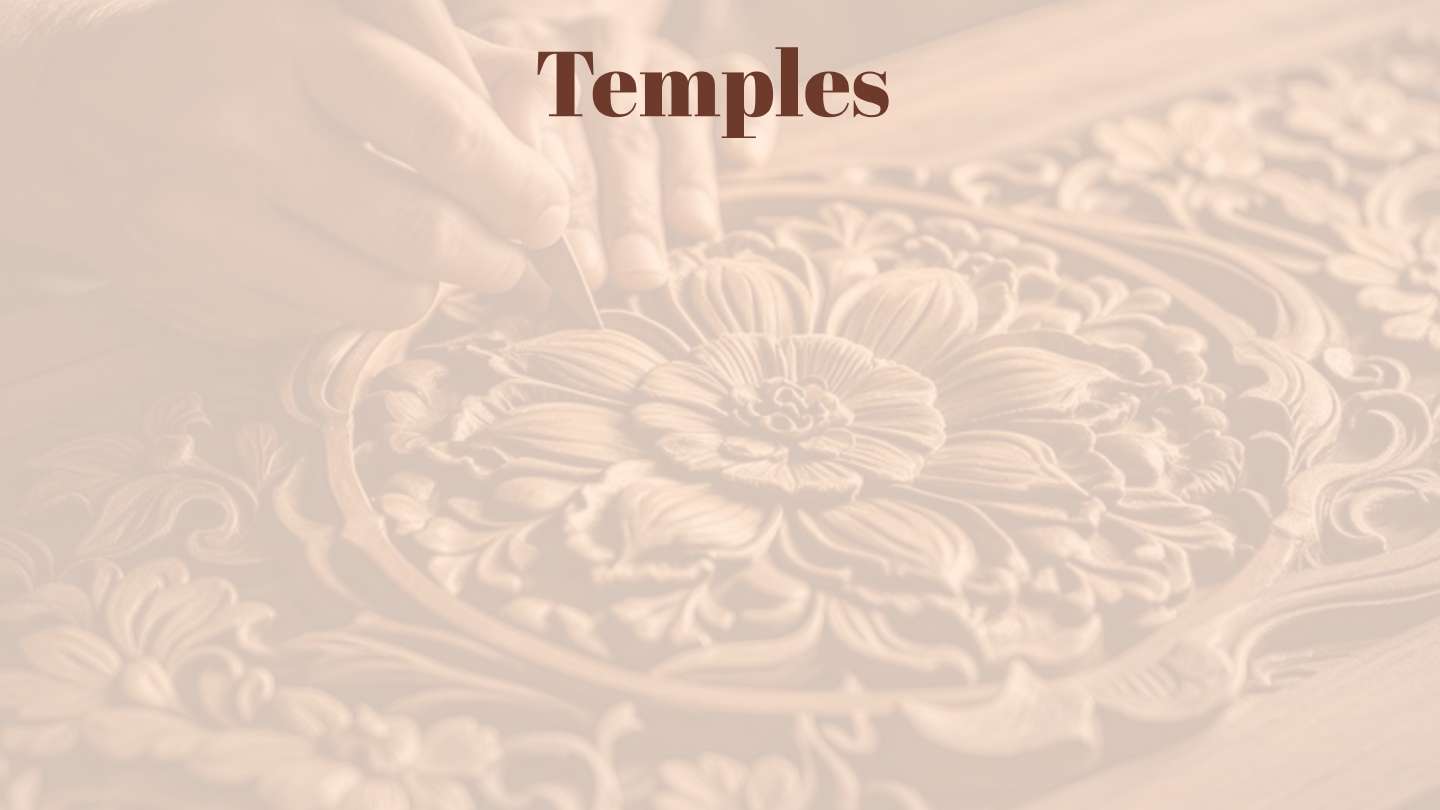 Wooden pooja mandir for home in UAE — hand-carved by Shiva Handicrafts Ahmedabad