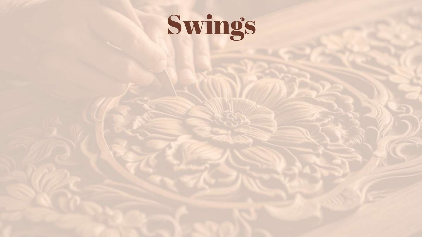 Wooden jhula manufacturer in Ahmedabad — hand-carved indoor swing by Shiva Handicrafts